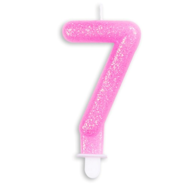 Kagelys Pink glitter nr. 7