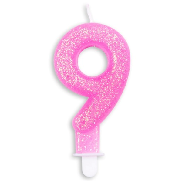 Kagelys Pink glitter nr. 9