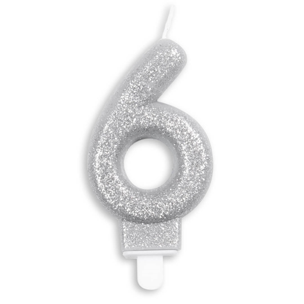 Kagelys Sølv glitter nr. 6