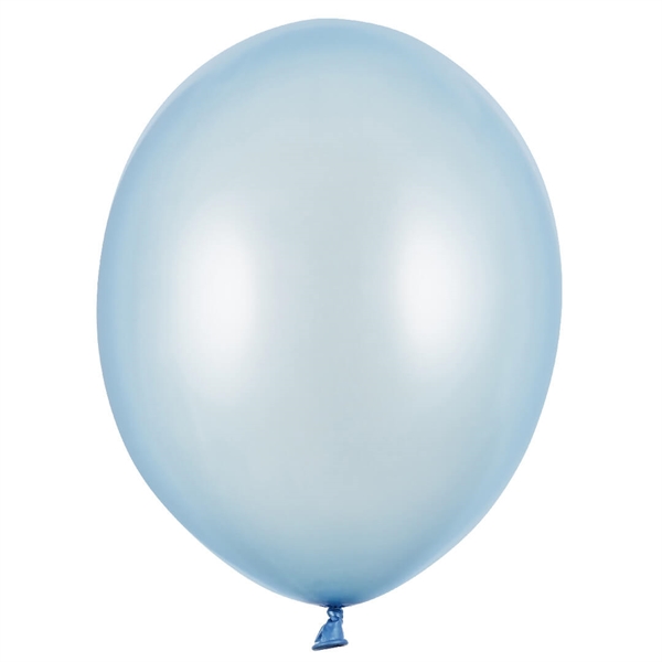 100 stk Baby Blå metallic latex ballon 23 cm.