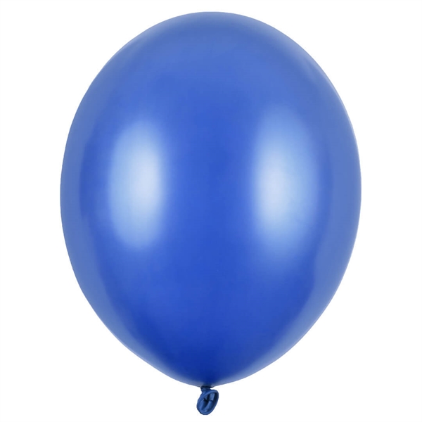 100 stk Blå metallic latex ballon 23 cm.