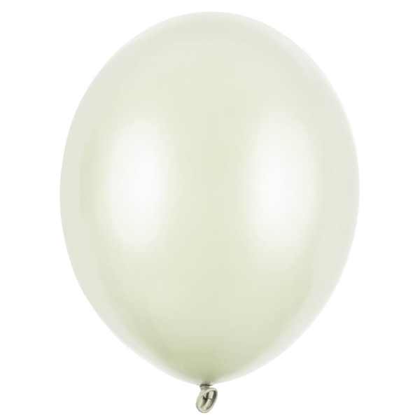 100 stk Lys Creme metallic latex ballon 23 cm.