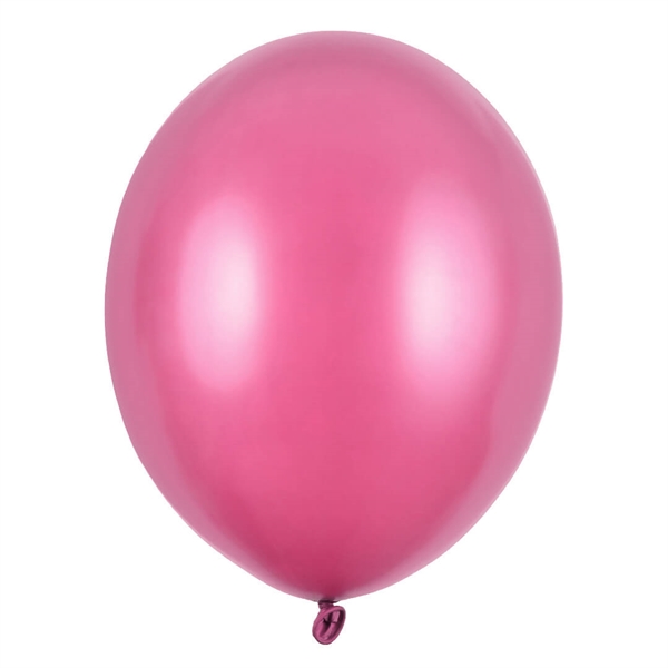 100 stk Hot Pink metallic latex ballon 23 cm.