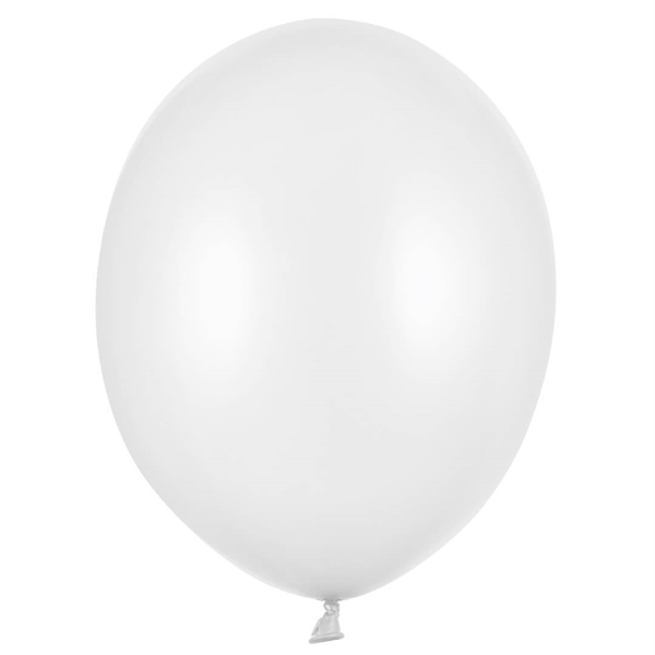 100 stk Hvid metallic latex ballon 23 cm.