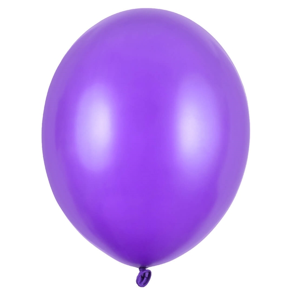 100 stk Lilla metallic latex ballon 23 cm.