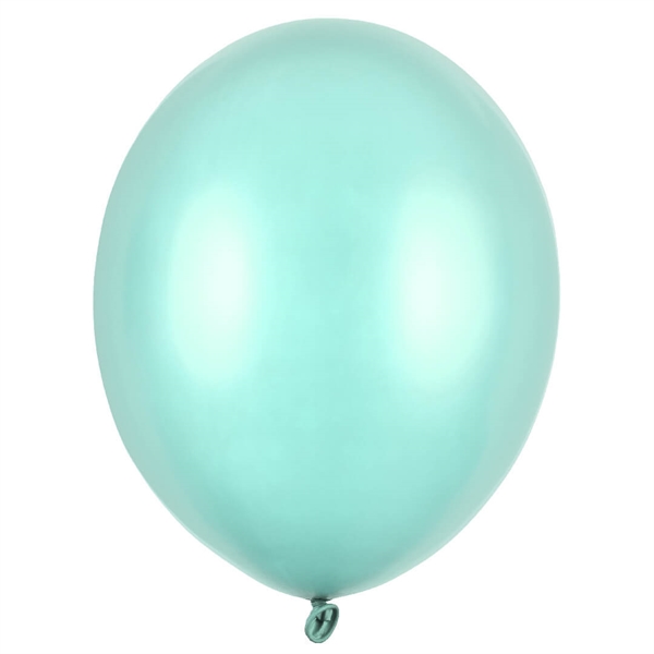 100 stk Mint Grøn metallic latex ballon 23 cm.