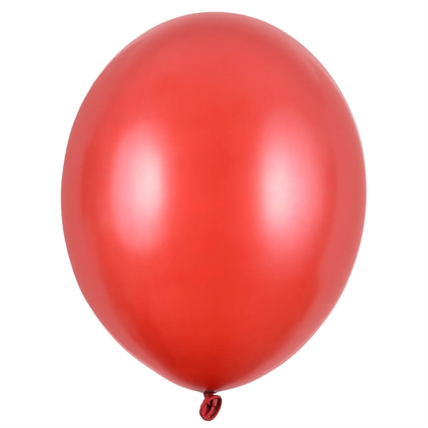 100 stk Valmuerød metallic latex ballon 23 cm.