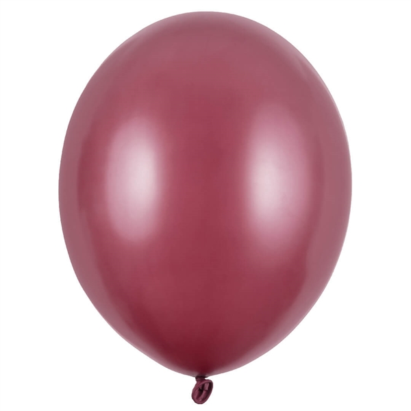 100 stk Rødbrun metallic latex ballon 23 cm.