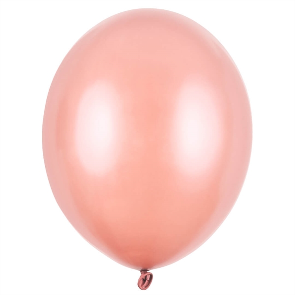 100 stk Roseguld metallic latex ballon 23 cm.