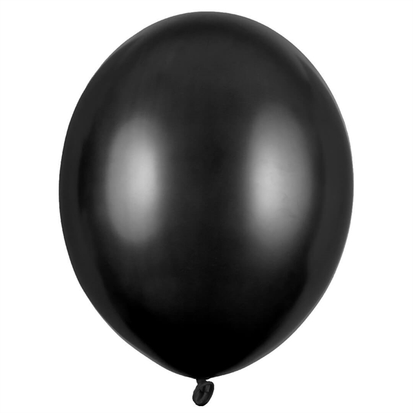 100 stk Sort metallic latex ballon 23 cm.