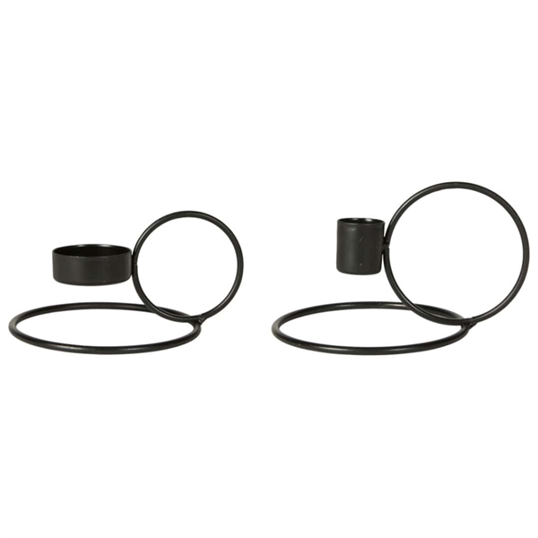 Fyrfads- & lysestage 1 stk 13x1x8cm metal Matsort højre