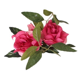 Lyskrans nr. 22 Rose med vanddråber i pink