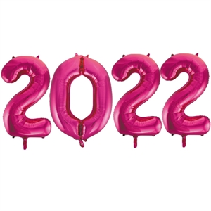 Nytårsballonsæt - 2022 - 86 cm. - Pink 