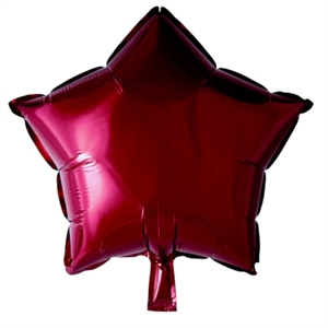 Bordeaux stjerneformet folieballon 45 cm.
