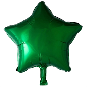 Grøn stjerneformet folieballon 45 cm.