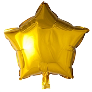 Guld stjerneformet folieballon 45 cm.