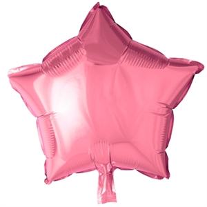 Pink stjerneformet folieballon 45 cm.