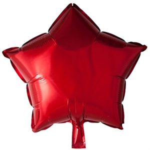 Rød stjerneformet folieballon 45 cm.