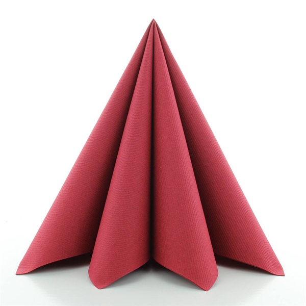 Vareprøve Mank Airlaid stoflignende serviet 40x40 cm. Bordeaux