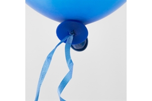 Blå automatisk ballonlukning m. bånd 100 stk.