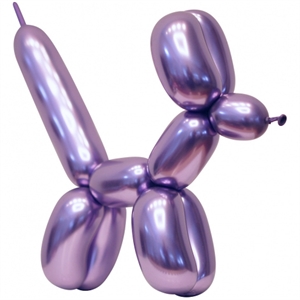 Lilla latex modelballon chrome/mirror ballon 30 cm.