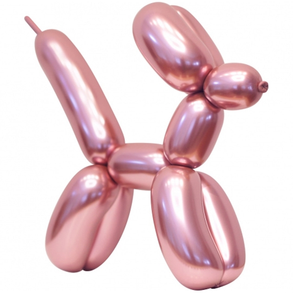10 stk Pink modelballon chrome/mirror ballon 30 cm.
