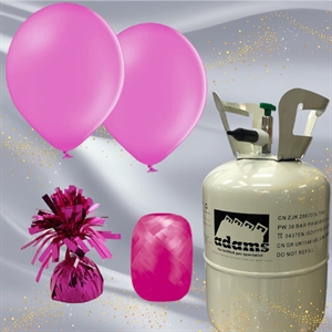 Ballonsæt komplet med helium Fuchsia