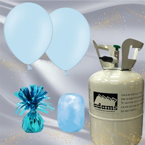 Ballonsæt komplet med helium Baby Blå