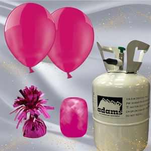 Ballonsæt komplet med helium Crystal Hot Pink