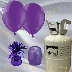 Ballonsæt komplet med helium Crystal Violet