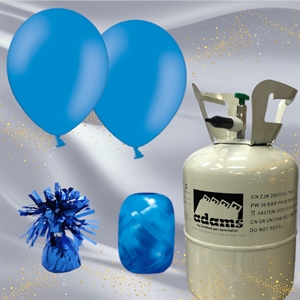 Ballonsæt med helium - Kornblomst Blå