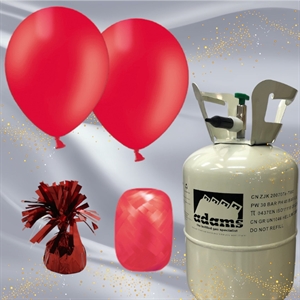 Ballonsæt med helium - Rød