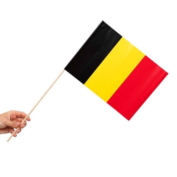 Papirsflag på pind 10 stk. Belgien