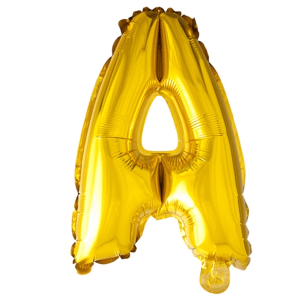 Bogstav A Guld folieballon 40 cm.