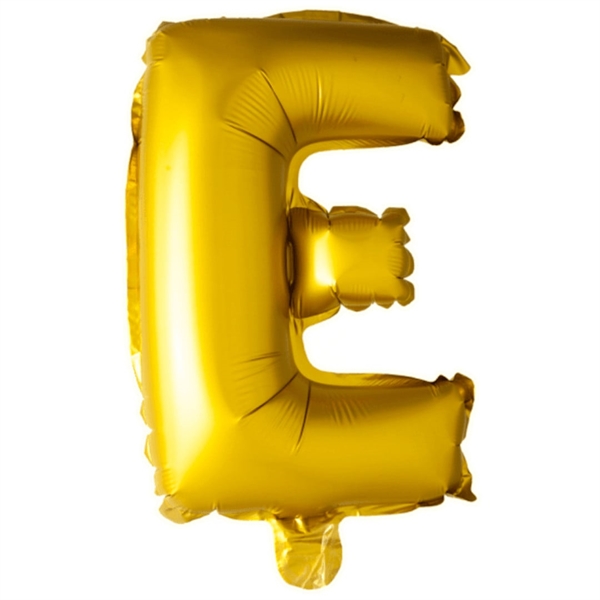 Bogstav E Guld folieballon 40 cm.