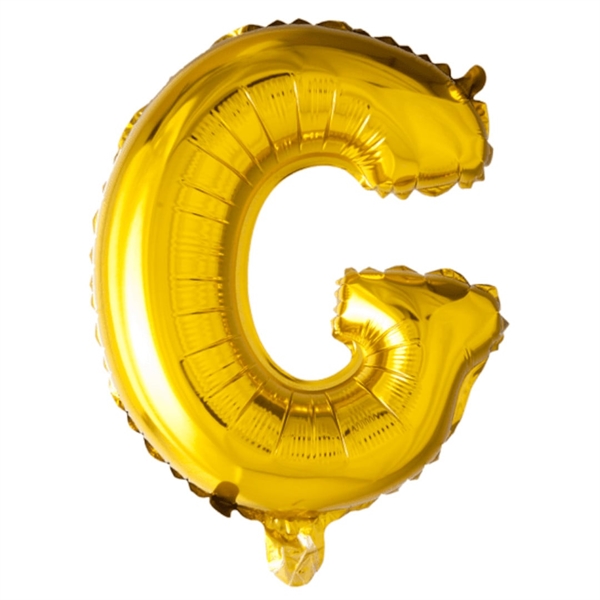 Bogstav G Guld folieballon 40 cm.