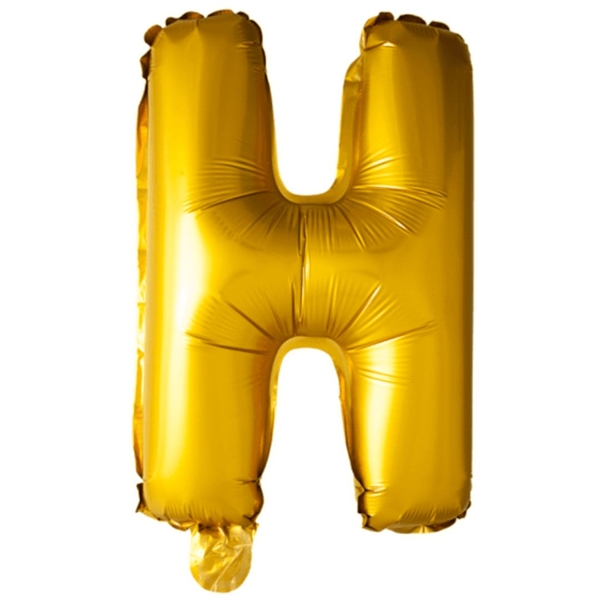 Bogstav H Guld folieballon 40 cm.