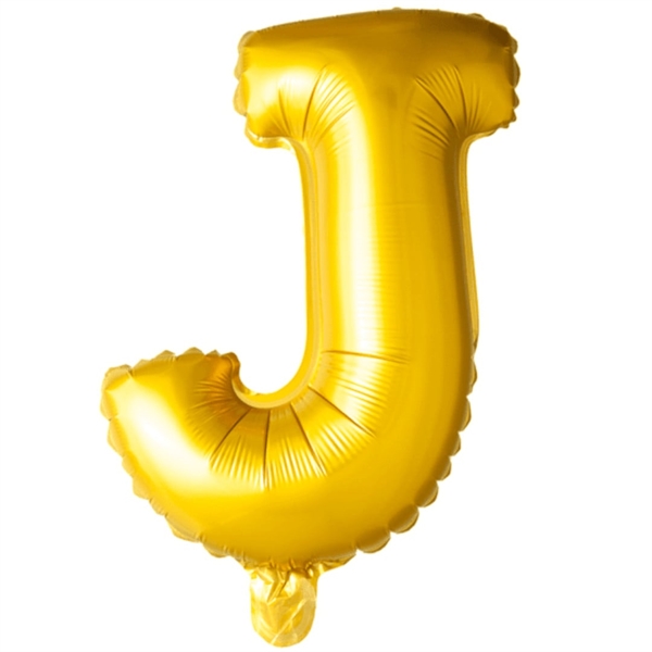 Bogstav J Guld folieballon 40 cm.
