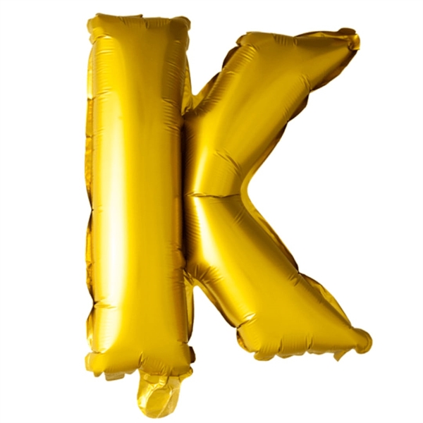 Bogstav K Guld folieballon 40 cm.