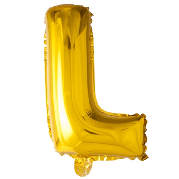 Bogstav L Guld folieballon 40 cm.