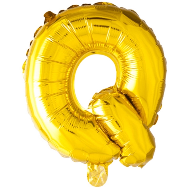Bogstav Q Guld folieballon 40 cm.