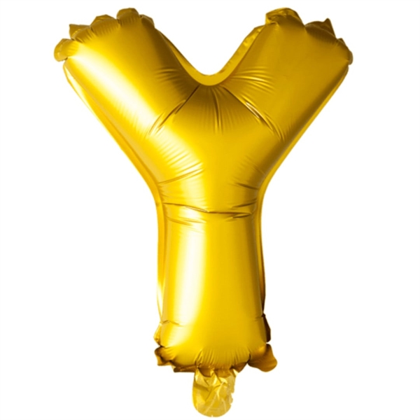 Bogstav Y Guld folieballon 40 cm.