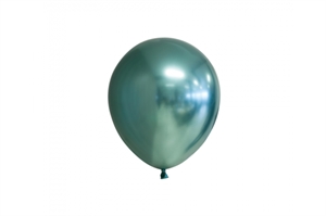 Latex Ballon Chrome Mirror Rund - Grøn 12 cm.