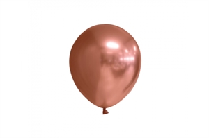 Latex Ballon Chrome Mirror Rund - Kobber 12 cm.