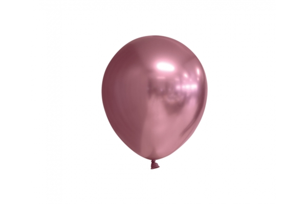 20 stk Latex Ballon Chrome Mirror Rund - Pink 12 cm.
