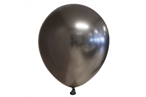 Latex Ballon Chrome Mirror Rund - Grå 30 cm. 