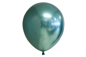 Latex Ballon Chrome Mirror Rund - Grøn 30 cm. 