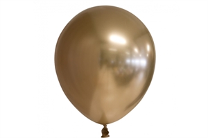 Latex Ballon Chrome Mirror Rund - Guld 30 cm. 