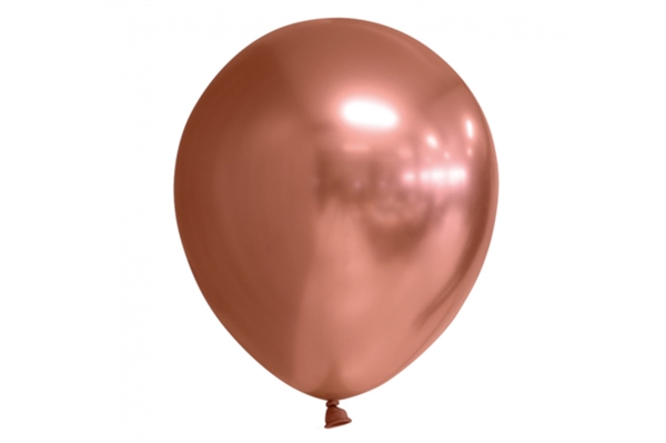 10 stk Latex Ballon Chrome Mirror Rund - Kobber 30 cm.
