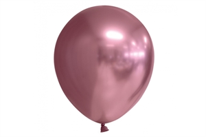 Latex Ballon Chrome Mirror Rund - Pink 30 cm. 